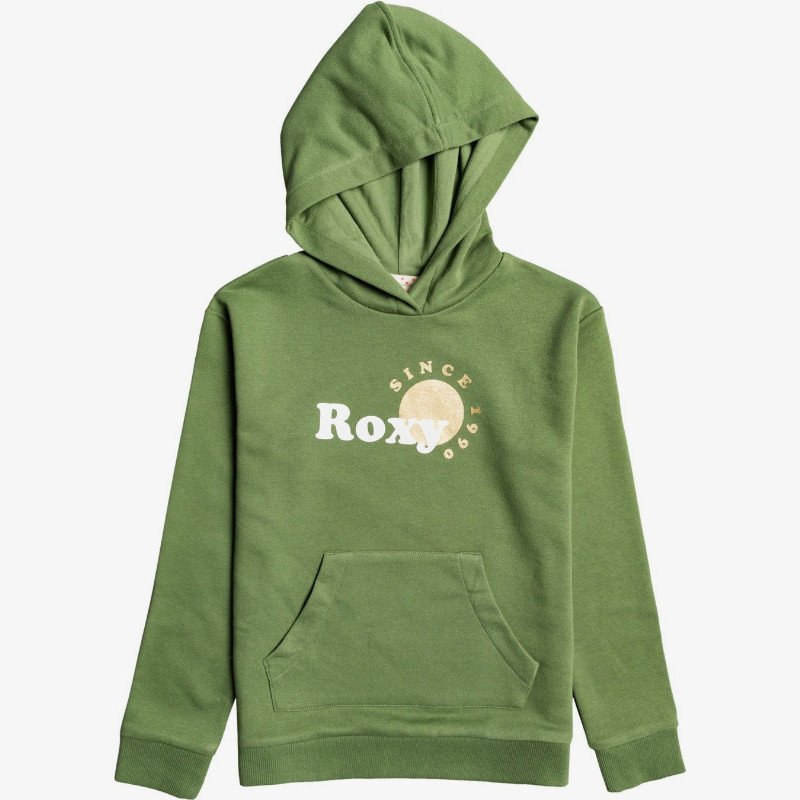 Indian Poem Foil B - Organic Hoodie for Girls 4-16 - Green - Roxy