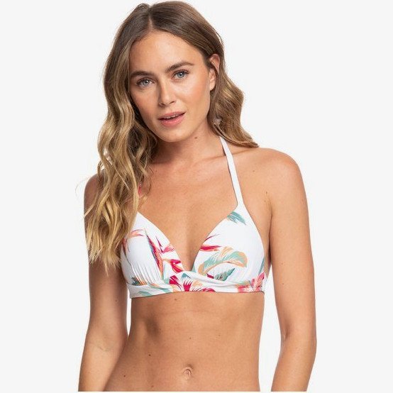 Lahaina Bay - Moulded Triangle Bikini Top for Women - White - Roxy