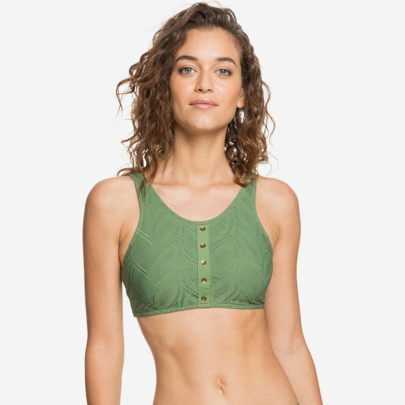 Love Song - Crop Top Bikini Top for Women - Green - Roxy