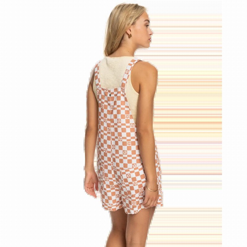 MIDNIGHT SKY CHECK PLAYSUIT IN SNOW WHITE SOL POWER