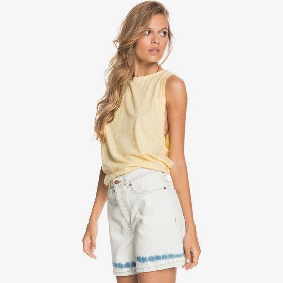 Morning Splendour Vintage - Denim Bermuda Shorts for Women - White - Roxy