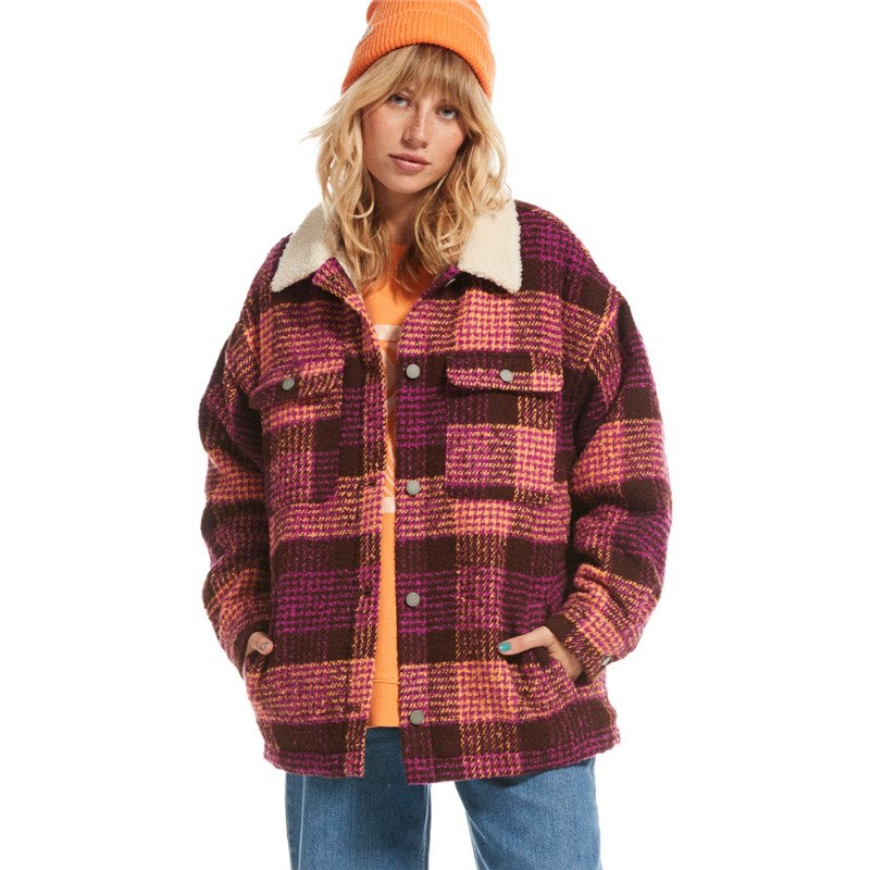 Roxy Passage Of Time Jacket - Bitter Chocolate Hallo Plaid