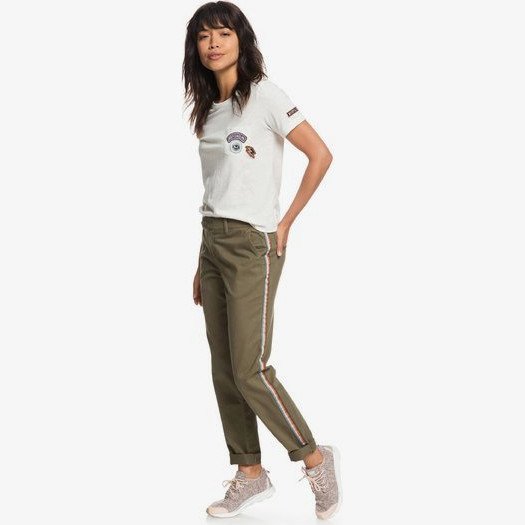 POETRY SOUL - CHINOS FOR WOMEN GREEN