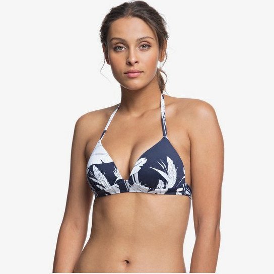 Printed Beach Classics - Moulded Triangle Bikini Top for Women - Blue - Roxy