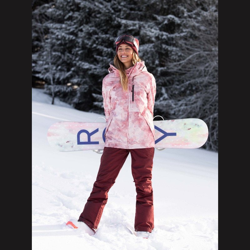 Rideout - Snow Bib Pants for Women - Red - Roxy