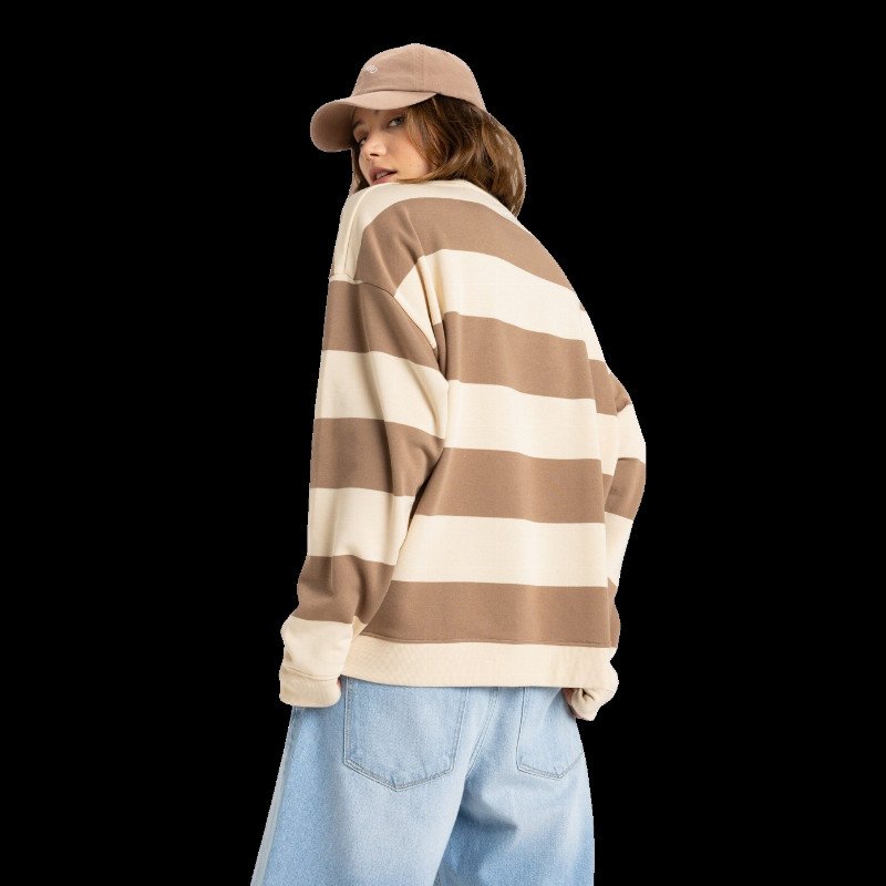 Strictly Stripes Oversized Sweatshirt in Parchement Strictly Stripes