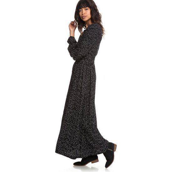 SUBWAY ATMOSPHERE - LONG SLEEVE MAXI DRESS FOR WOMEN BLACK