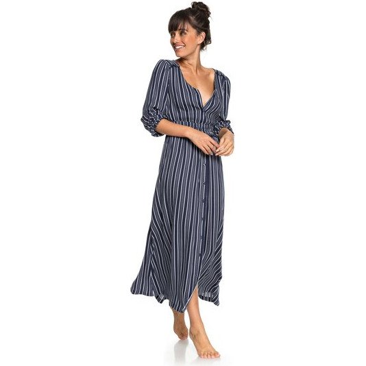 SUBWAY ATMOSPHERE - LONG SLEEVE MAXI DRESS FOR WOMEN BLUE