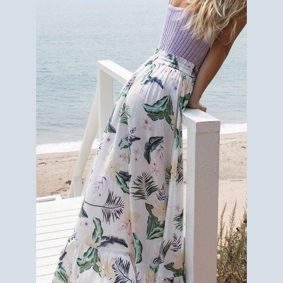 SUMMER FADE - ANKLE LENGTH SKIRT FOR WOMEN WHITE