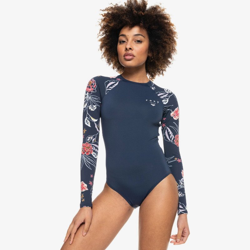 Sunset Boogie - Long Sleeve One-Piece UPF 50 Rash Guard for Women - Blue - Roxy