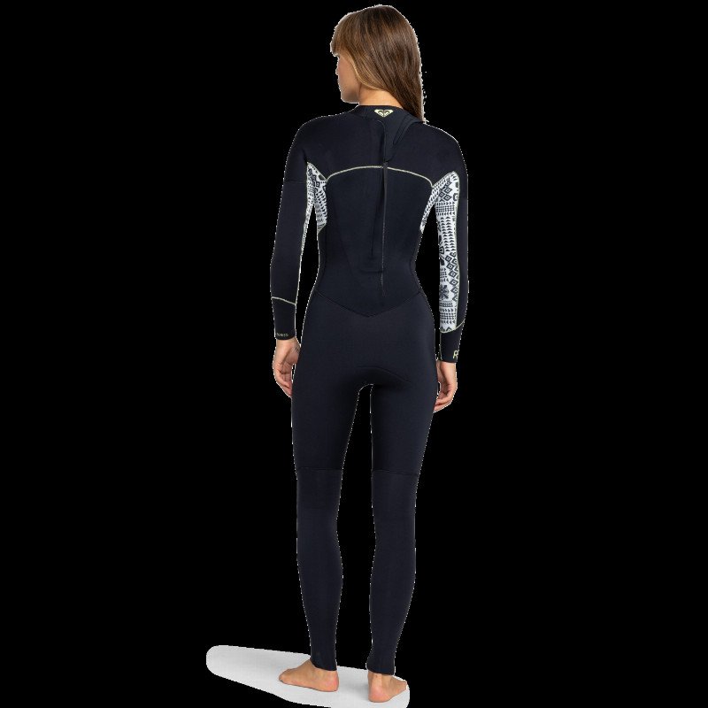 Swell Series 4/3mm Back Zip Wetsuit in Egret Mo Rockin Vibes