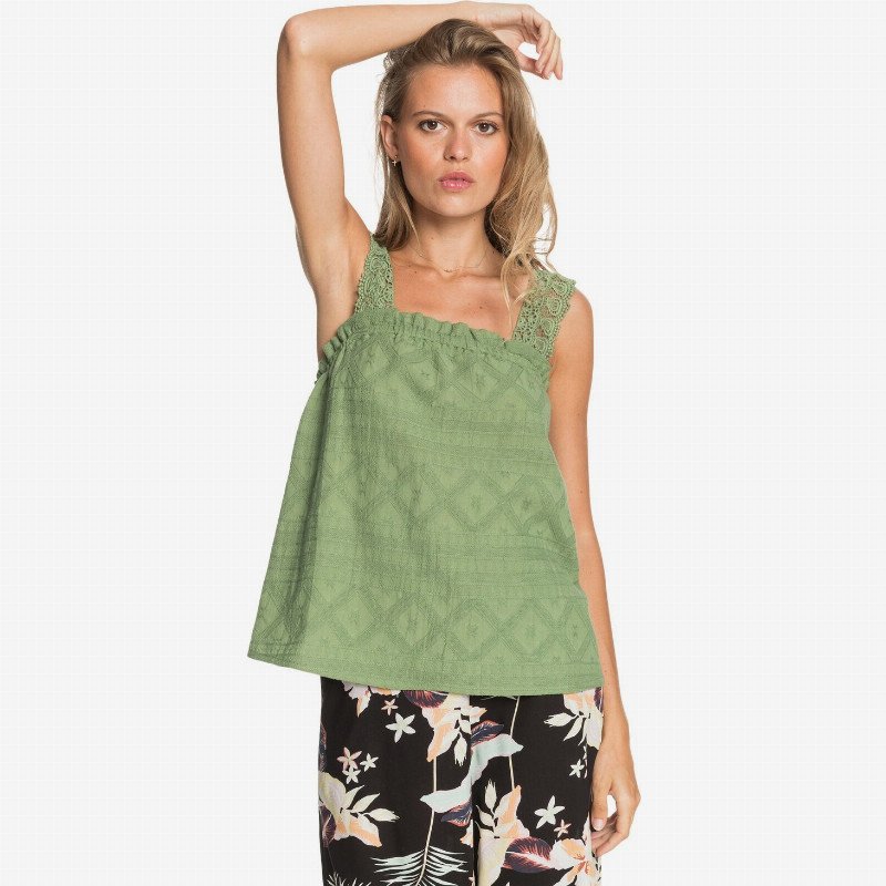 The Love Party - Strappy Vest Top for Women - Green - Roxy