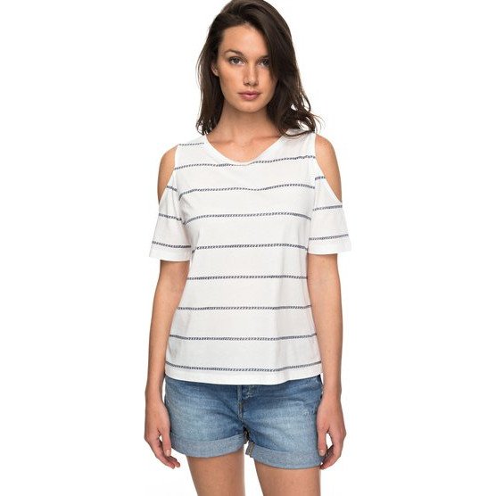 UPTOWN SUN - COLD SHOULDER T-SHIRT FOR WOMEN WHITE