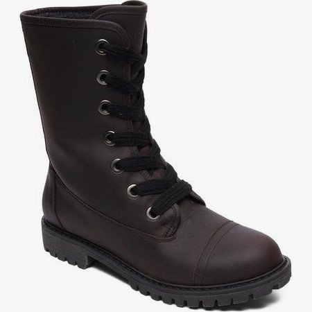 Vance - Lace-Up Leather Boots for Women - Black - Roxy