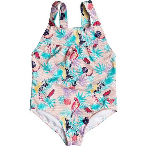 VINTAGE TROPICAL - ONE-PIECE SWIMSUIT FOR GIRLS 2-7 PINK