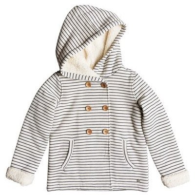 WARM SMELL - BUTTON-UP HOODED SWEATSHIRT FOR GIRLS 2-7 BEIGE