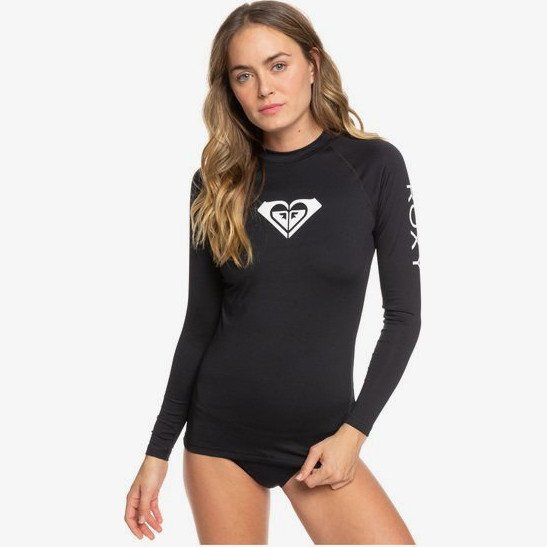 Whole Hearted - Long Sleeve UPF 50 Rash Vest for Women - Black - Roxy