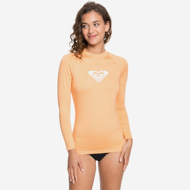 Whole Hearted - Long Sleeve UPF 50 Rash Vest for Women - Orange - Roxy