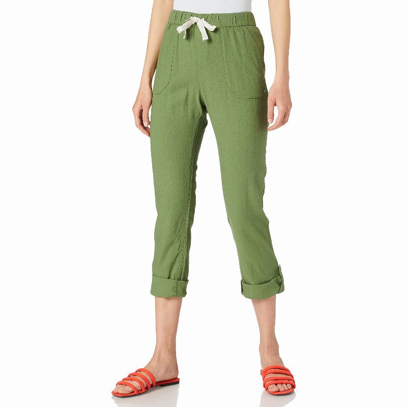Women's On The Seashore-Linen Cargo Trousers Pants