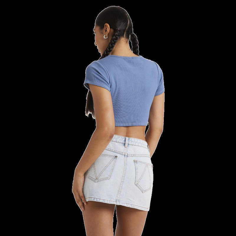 Buzzed Crop Baby T-Shirt in Coronet Blue