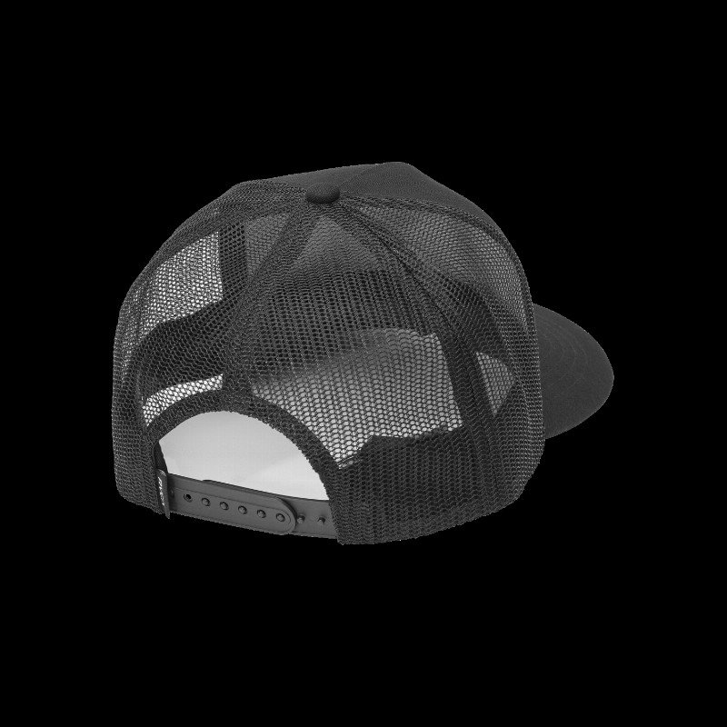Commonwealth Curved Trucker Cap in Black
