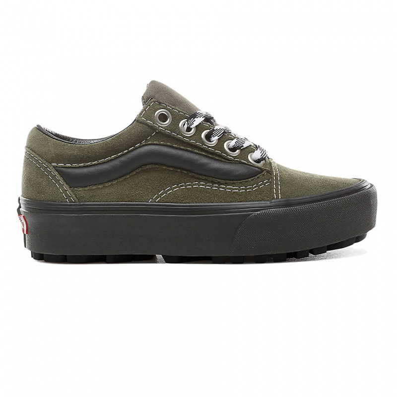 vans platform old skool green