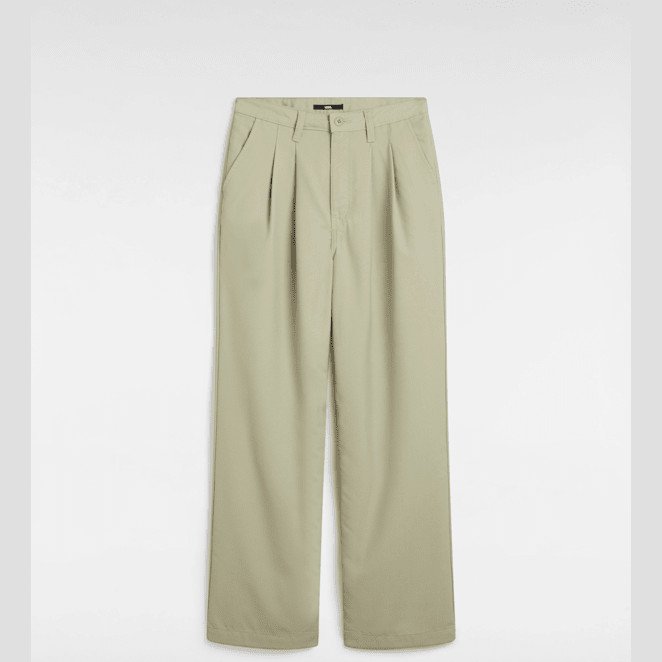 Vans - Alder Relaxed Pleated Trousers, Woman, Beige, Size: 22