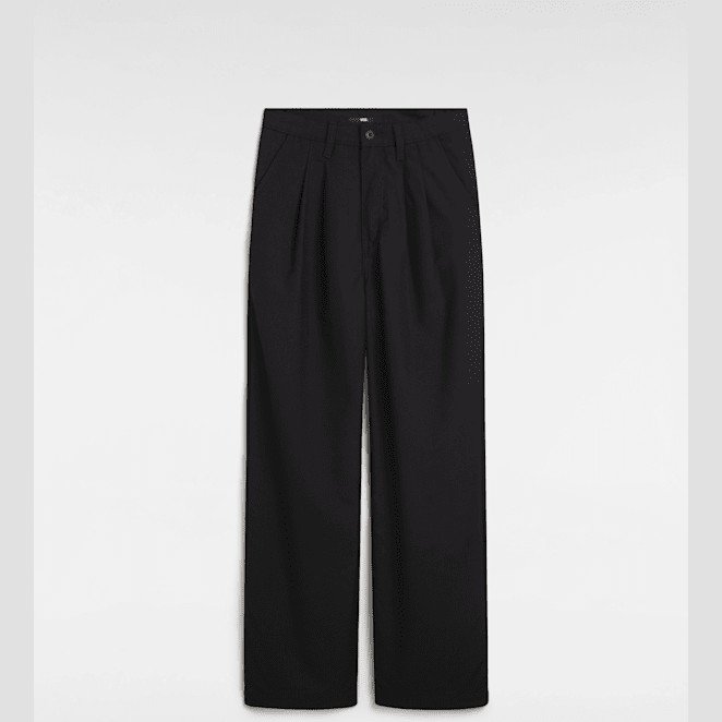 Vans - Alder Relaxed Pleated Trousers, Woman, Black, Size: 22