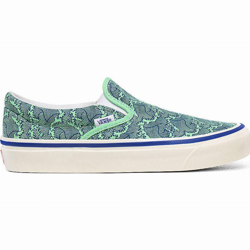 ANAHEIM FACTORY CLASSIC SLIP-ON 98 DX SHOES ((ANAHEIM FACTORY) OG WAVE/OG NEON GREEN) WOMEN GREEN
