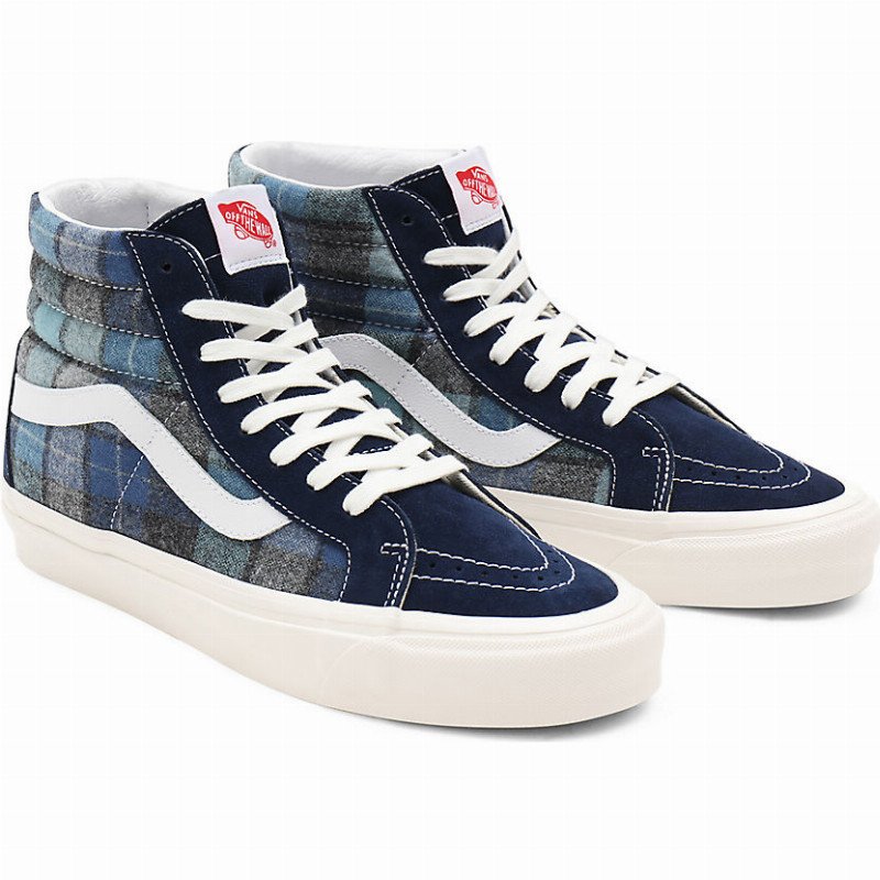 ANAHEIM FACTORY SK8-HI 38 DX SHOES ((ANAHEIM FACTORY) PENDLETON/BEACH BOY PLAID) MEN,WOMEN BLUE