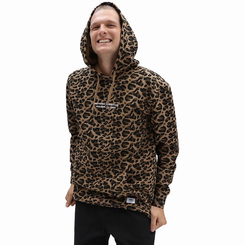 ANAHEIM PRINT MASH UP PULLOVER II (LEOPARD) MEN BROWN