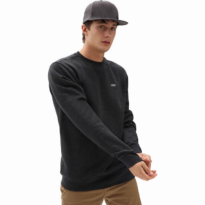 VANS Basic Crew Fleece Sweater (black Heather) Men Black, Size XXL