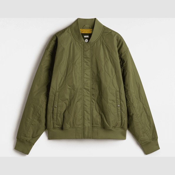 Vans - Bennet Quilted Bomber Jacket, Woman, Green, Size: XXS