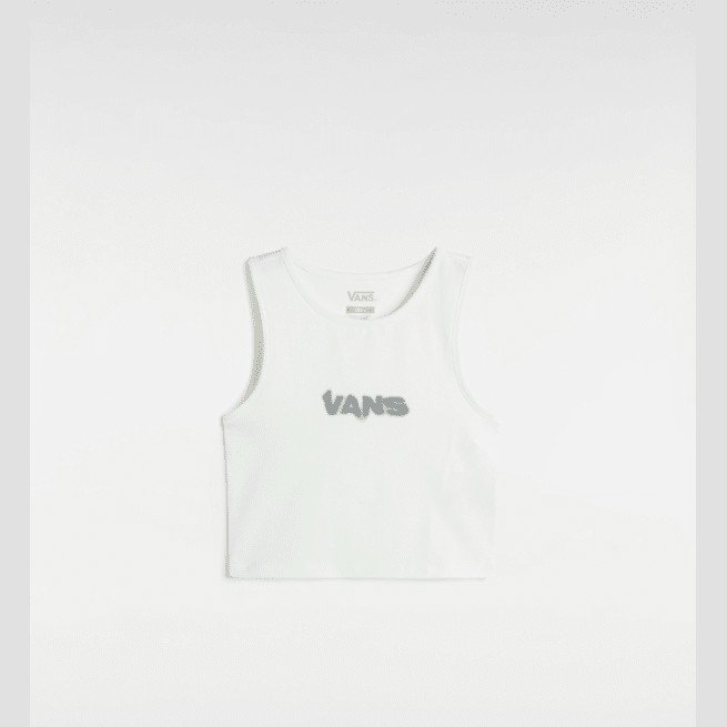 Vans - Blur Fitted Crop Tank, Woman, White, Size: XXS