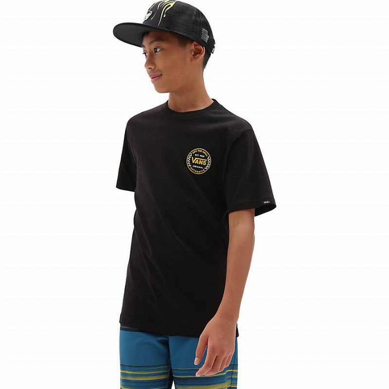 VANS Boys Authentic Checker T-shirt (8-14 Years) (black) Boys Black, Size XL