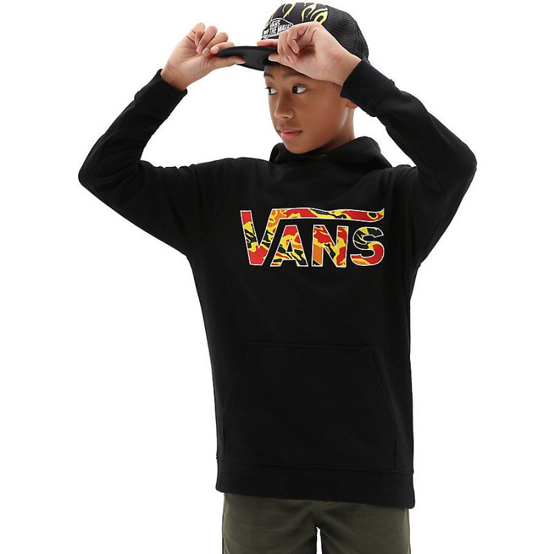 VANS Boys Vans Classic Hoodie (8-14 Years) (black-flame Camo) Boys Black, Size XL