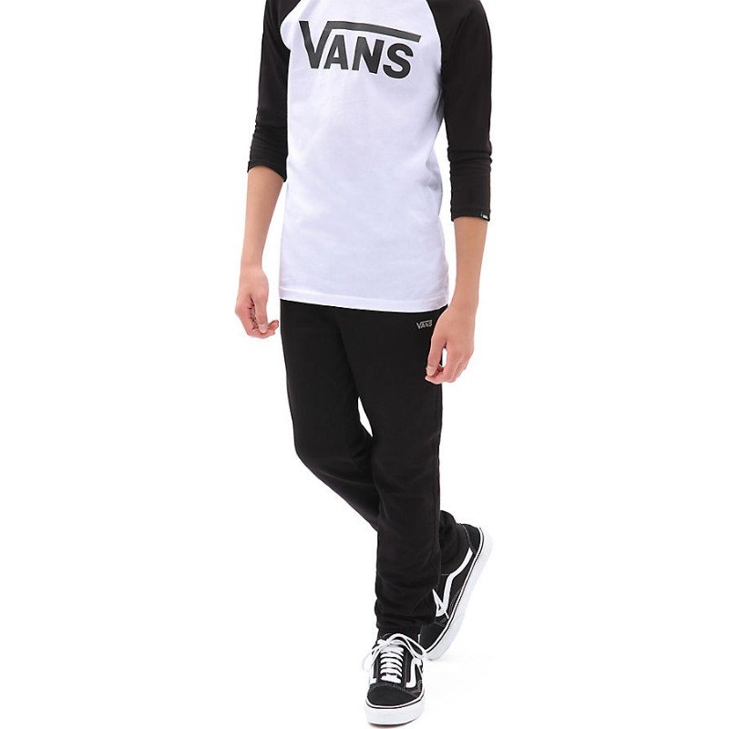 BOYS CORE BASIC FLEECE TROUSERS (8-14 YEARS) (WHITE) BLACK