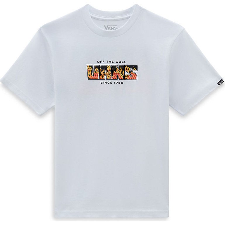 VANS Boys Digi Flames T-shirt (8-14 Years) (white) Boys White, Size XL
