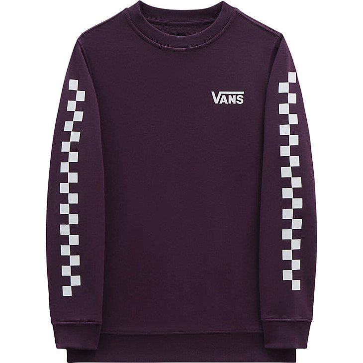 VANS Boys Exposition Check Crew Sweatshirt (8-14 Years) (blackberry Wine) Boys Purple, Size XL