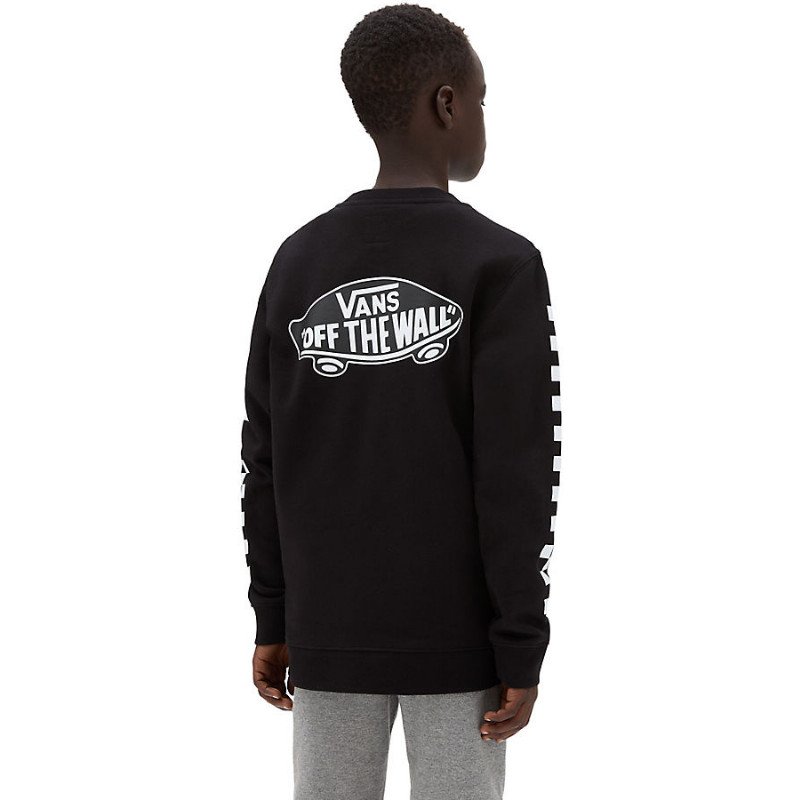 VANS Boys Exposition Check Crew Sweatshirt (8-14 Years) (black) Boys Black, Size XL