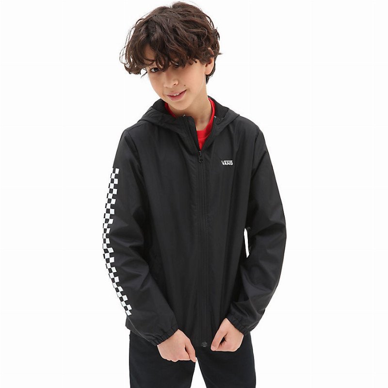 Vans BOYS GARNETT WINDBREAKER JACKET 8 14 YEARS BLACK BLACK