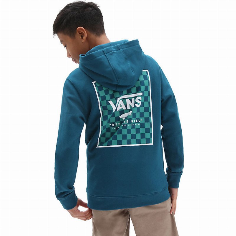 VANS Boys Print Box Back Pullover Hoodie (8-14 Years) (blue Coral) Boys Blue, Size XL