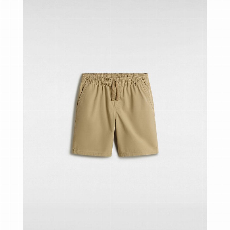 VANS Boys Range Elastic Waist Shorts (8-14 Years) (khaki) Boys Beige, Size S