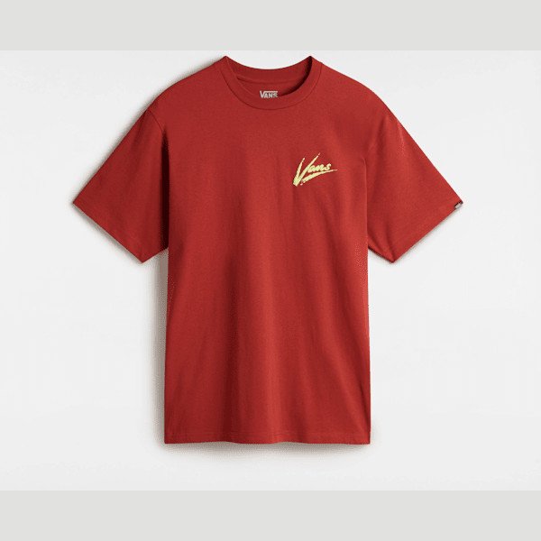 Vans - Brush Script T-Shirt, Man, Red, Size: XXL