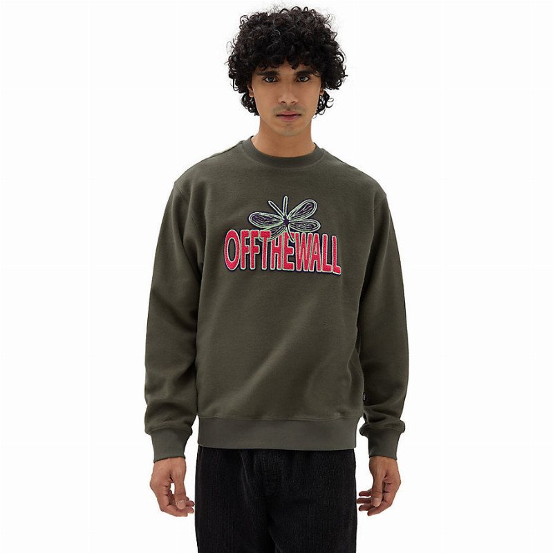 BUGGED OUT CREW SWEATSHIRT (GRAPE LEAF) MEN GREEN
