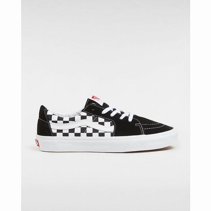 VANS Canvas/suede Sk8-low Shoes ((canvas/suede) Black/checkerboard) Unisex Black, Size 12