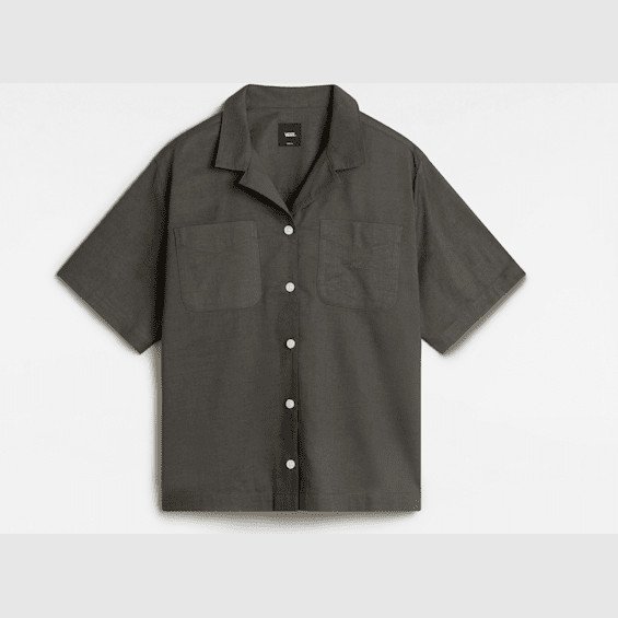 Vans - Cassidy Camp Shirt, Woman, Grey, Size: XXS