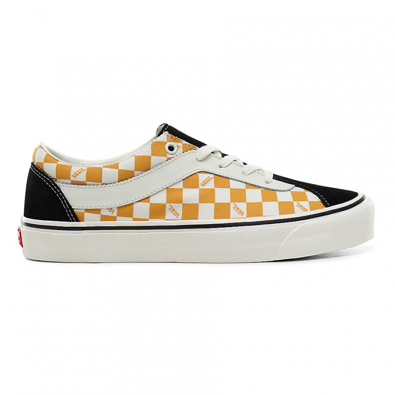vans checkerboard black and yellow