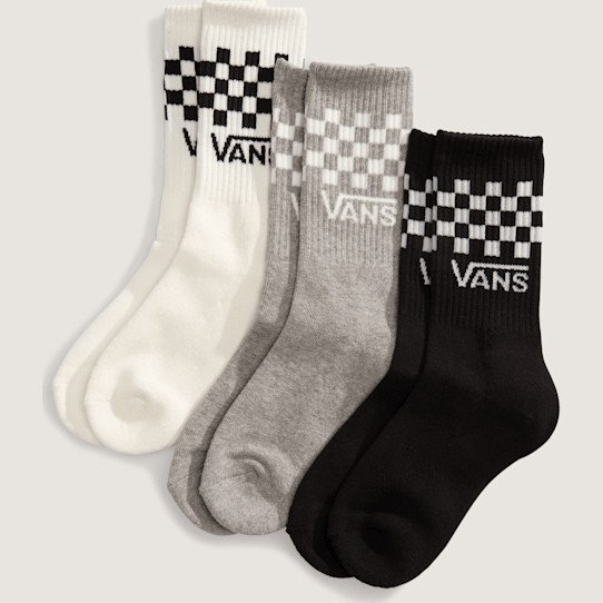 Vans - Classic Crew Socks (3 Pairs), Black, Size: XXS