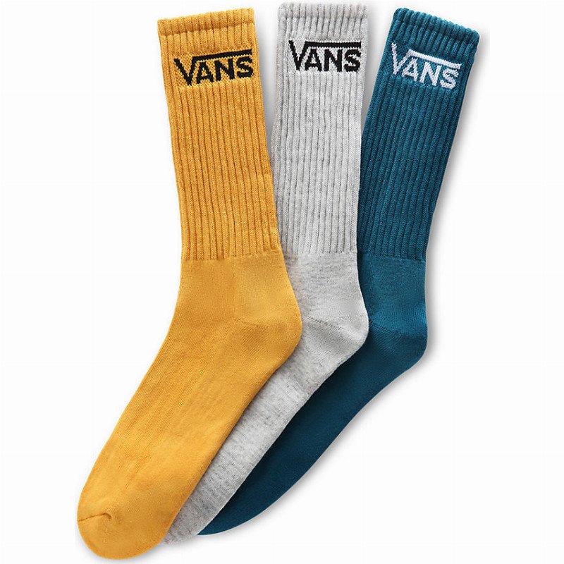 VANS Classic Crew Socks 9.5-13 (3 Pairs) (golden Glow) Men Yellow, One Size